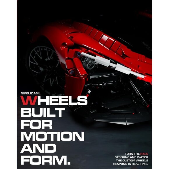Nifeliz ASIL Sports Car Building Set, 1:8 Scale Collectible Car Model Set - Picture 3 of 6